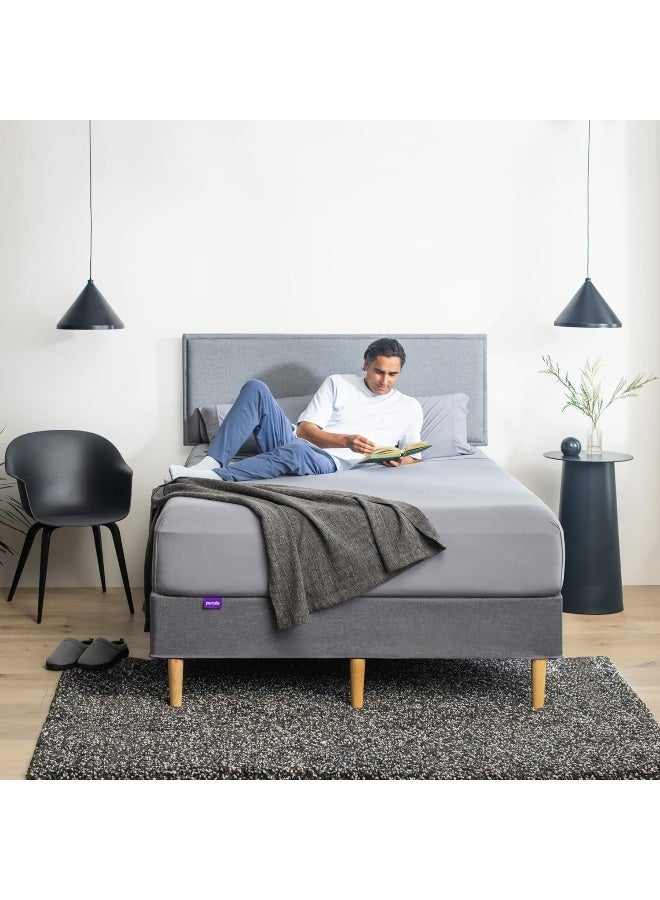 Purple Grey SoftStretch Sheets, Full, Mattress Sheets, Bamboo Sheets, Moisture-Wicking, Stormy Grey - Image 3